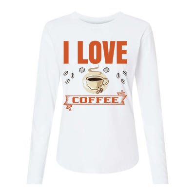 I Love Coffee Womens Cotton Relaxed Long Sleeve T-Shirt