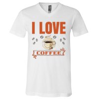 I Love Coffee V-Neck T-Shirt