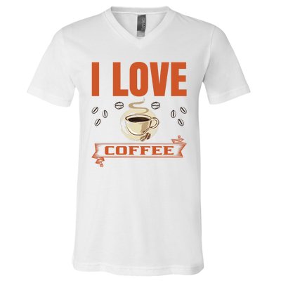 I Love Coffee V-Neck T-Shirt