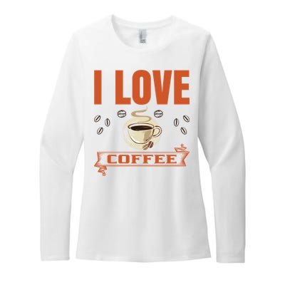 I Love Coffee Womens CVC Long Sleeve Shirt