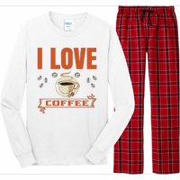 I Love Coffee Long Sleeve Pajama Set