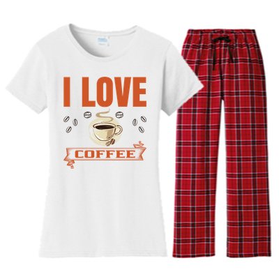 I Love Coffee Women's Flannel Pajama Set