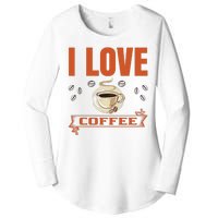 I Love Coffee Women's Perfect Tri Tunic Long Sleeve Shirt