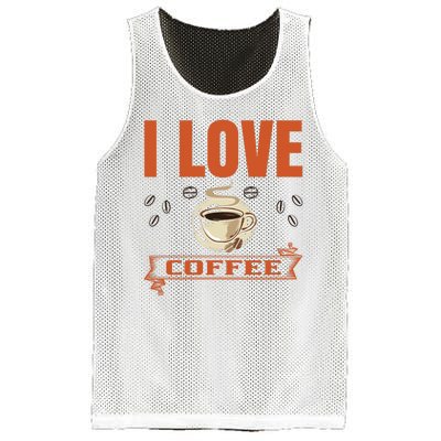 I Love Coffee Mesh Reversible Basketball Jersey Tank