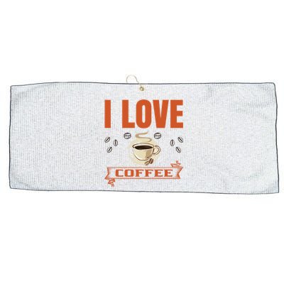 I Love Coffee Large Microfiber Waffle Golf Towel