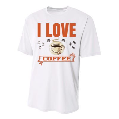 I Love Coffee Performance Sprint T-Shirt