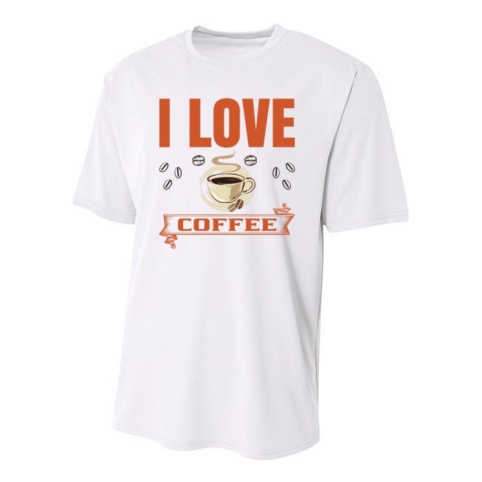 I Love Coffee Youth Performance Sprint T-Shirt