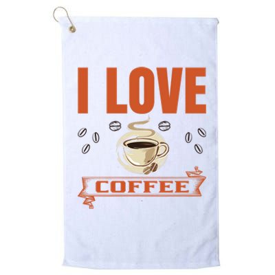 I Love Coffee Platinum Collection Golf Towel