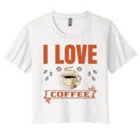 I Love Coffee Women's Crop Top Tee