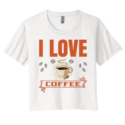 I Love Coffee Women's Crop Top Tee