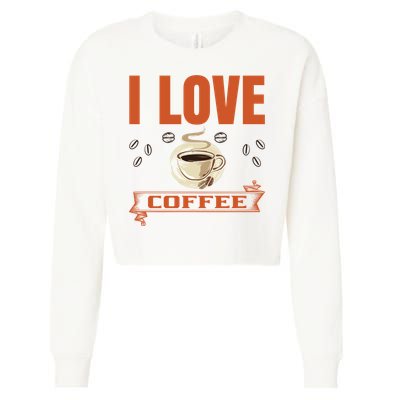 I Love Coffee Cropped Pullover Crew