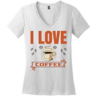 I Love Coffee Women's V-Neck T-Shirt