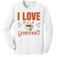 I Love Coffee Kids Long Sleeve Shirt