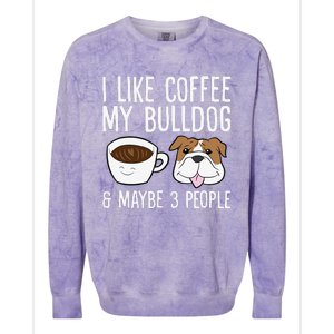 I Like Coffee My Bulldog And Maybe Like 3 People Colorblast Crewneck Sweatshirt