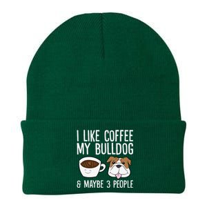 I Like Coffee My Bulldog And Maybe Like 3 People Knit Cap Winter Beanie