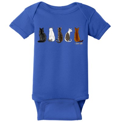 I Love Cats For Cat Lovers Cool Gift Baby Bodysuit
