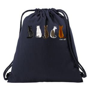 I Love Cats For Cat Lovers Cool Gift Drawstring Bag