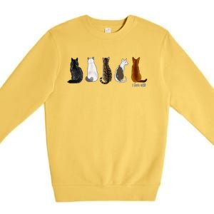 I Love Cats For Cat Lovers Gift Premium Crewneck Sweatshirt