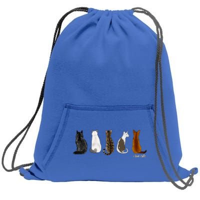 I Love Cats For Cat Lovers Gift Sweatshirt Cinch Pack Bag