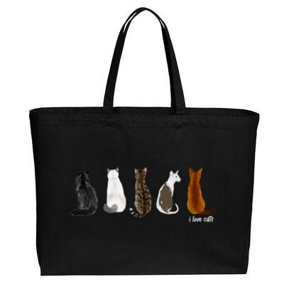 I Love Cats For Cat Lovers Gift Cotton Canvas Jumbo Tote