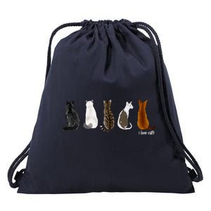 I Love Cats For Cat Lovers Gift Drawstring Bag