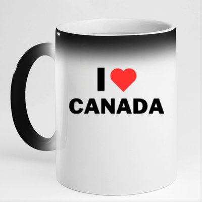 I Love Canada 11oz Black Color Changing Mug