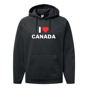 I Love Canada Performance Fleece Hoodie