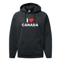 I Love Canada Performance Fleece Hoodie