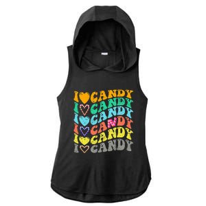 I Love Candy Halloween Party Cute Trick Or Treat Candyland Ladies PosiCharge Tri-Blend Wicking Draft Hoodie Tank