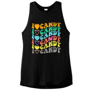 I Love Candy Halloween Party Cute Trick Or Treat Candyland Ladies PosiCharge Tri-Blend Wicking Tank