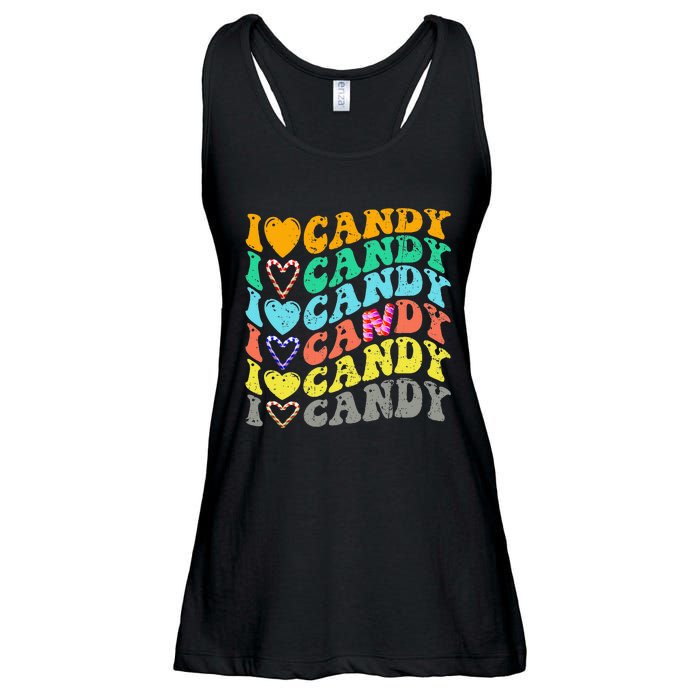 I Love Candy Halloween Party Cute Trick Or Treat Candyland Ladies Essential Flowy Tank