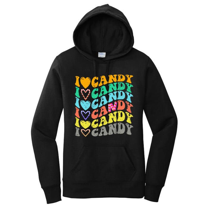 I Love Candy Halloween Party Cute Trick Or Treat Candyland Women's Pullover Hoodie