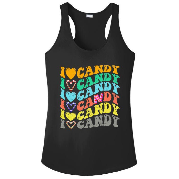 I Love Candy Halloween Party Cute Trick Or Treat Candyland Ladies PosiCharge Competitor Racerback Tank