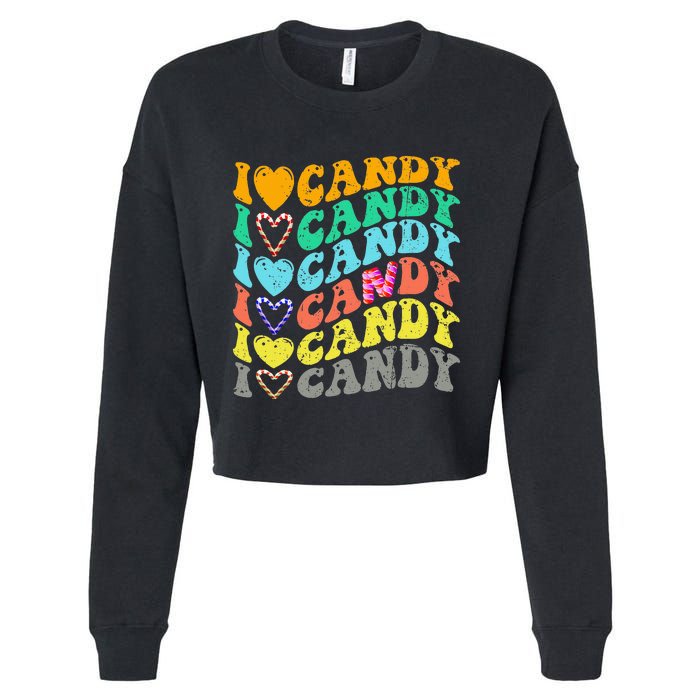 I Love Candy Halloween Party Cute Trick Or Treat Candyland Cropped Pullover Crew