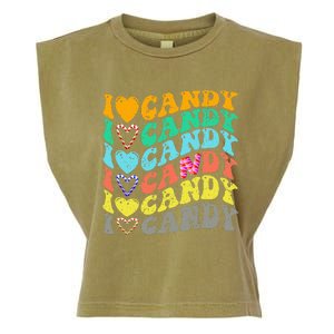 I Love Candy Halloween Party Cute Trick Or Treat Candyland Garment-Dyed Women's Muscle Tee