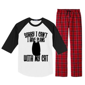 I Love Cats Sorry I Can't I Have Plans With My Cat Gift Raglan Sleeve Pajama Set