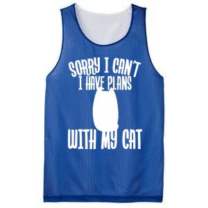 I Love Cats Sorry I Can't I Have Plans With My Cat Gift Mesh Reversible Basketball Jersey Tank