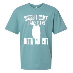 I Love Cats Sorry I Can't I Have Plans With My Cat Gift Sueded Cloud Jersey T-Shirt