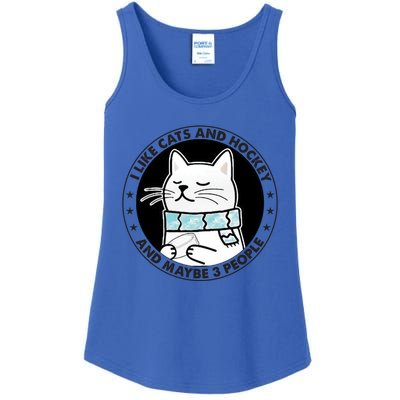 I Like Cats And Hockey And Maybe 3 People 2023 Gift Ladies Essential Tank