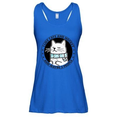 I Like Cats And Hockey And Maybe 3 People 2023 Gift Ladies Essential Flowy Tank