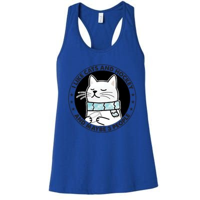 I Like Cats And Hockey And Maybe 3 People 2023 Gift Women's Racerback Tank