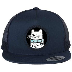 I Like Cats And Hockey And Maybe 3 People 2023 Gift Flat Bill Trucker Hat