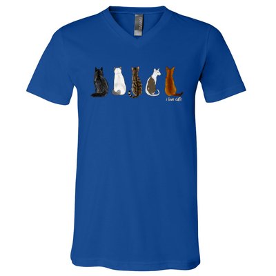 I Love Cats For Cat Lovers Cute Gift V-Neck T-Shirt