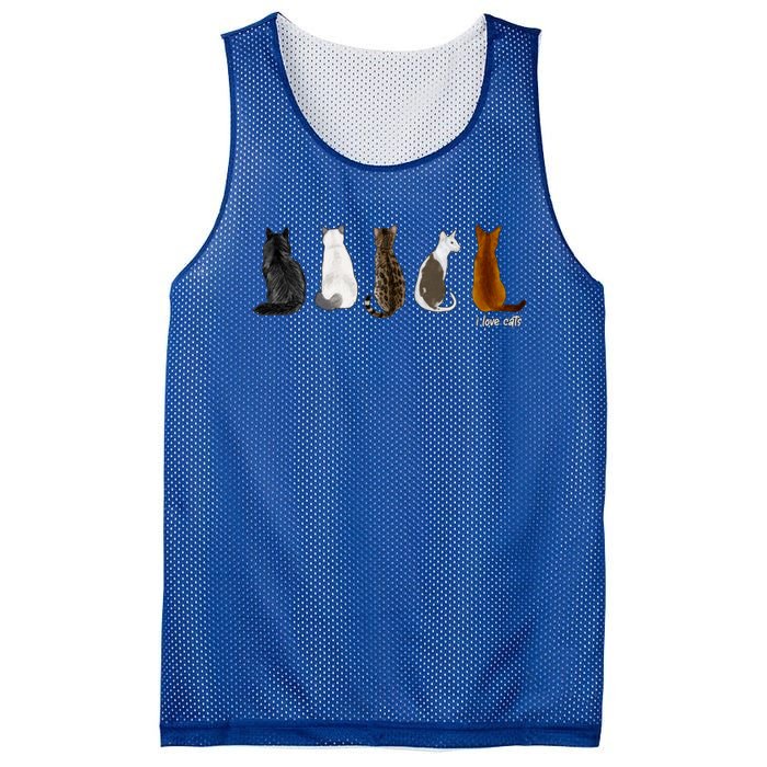 I Love Cats For Cat Lovers Cute Gift Mesh Reversible Basketball Jersey Tank