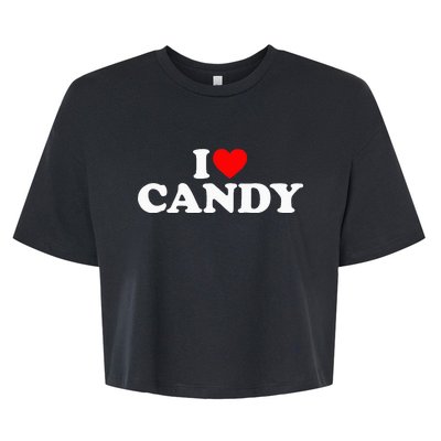 I Love Candy Bella+Canvas Jersey Crop Tee