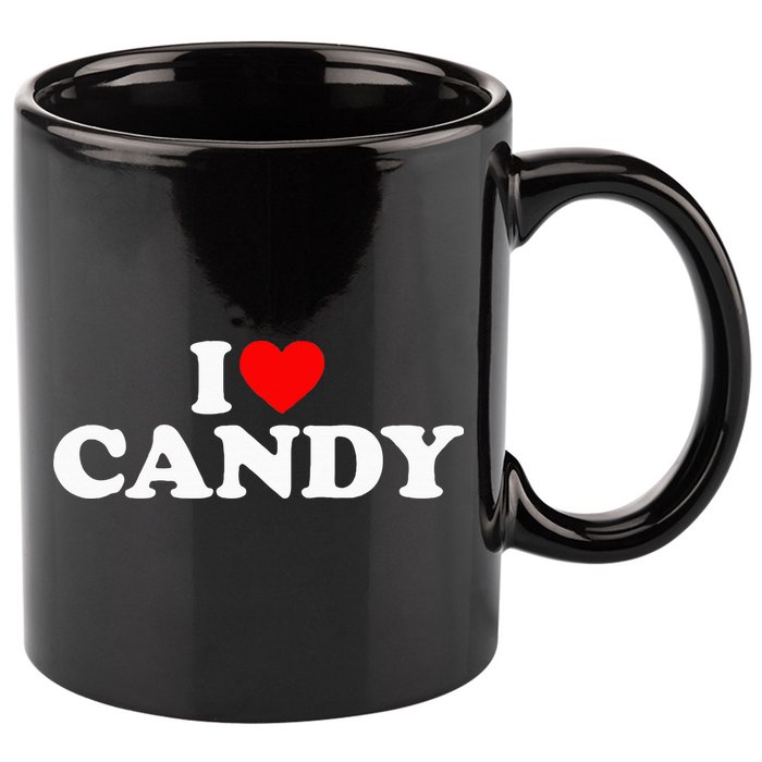 I Love Candy 11oz C Handle Ceramic Mug
