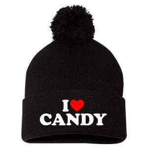 I Love Candy Pom Pom 12in Knit Beanie