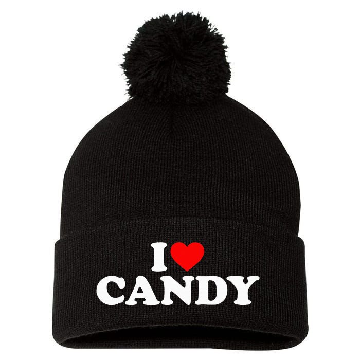 I Love Candy Pom Pom 12in Knit Beanie