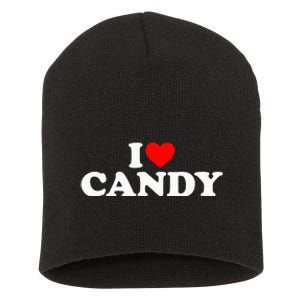 I Love Candy Short Acrylic Beanie