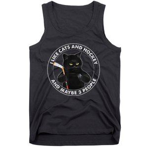 I Like Cats And Hockey And Maybe 3 People Funny Cats Tank Top